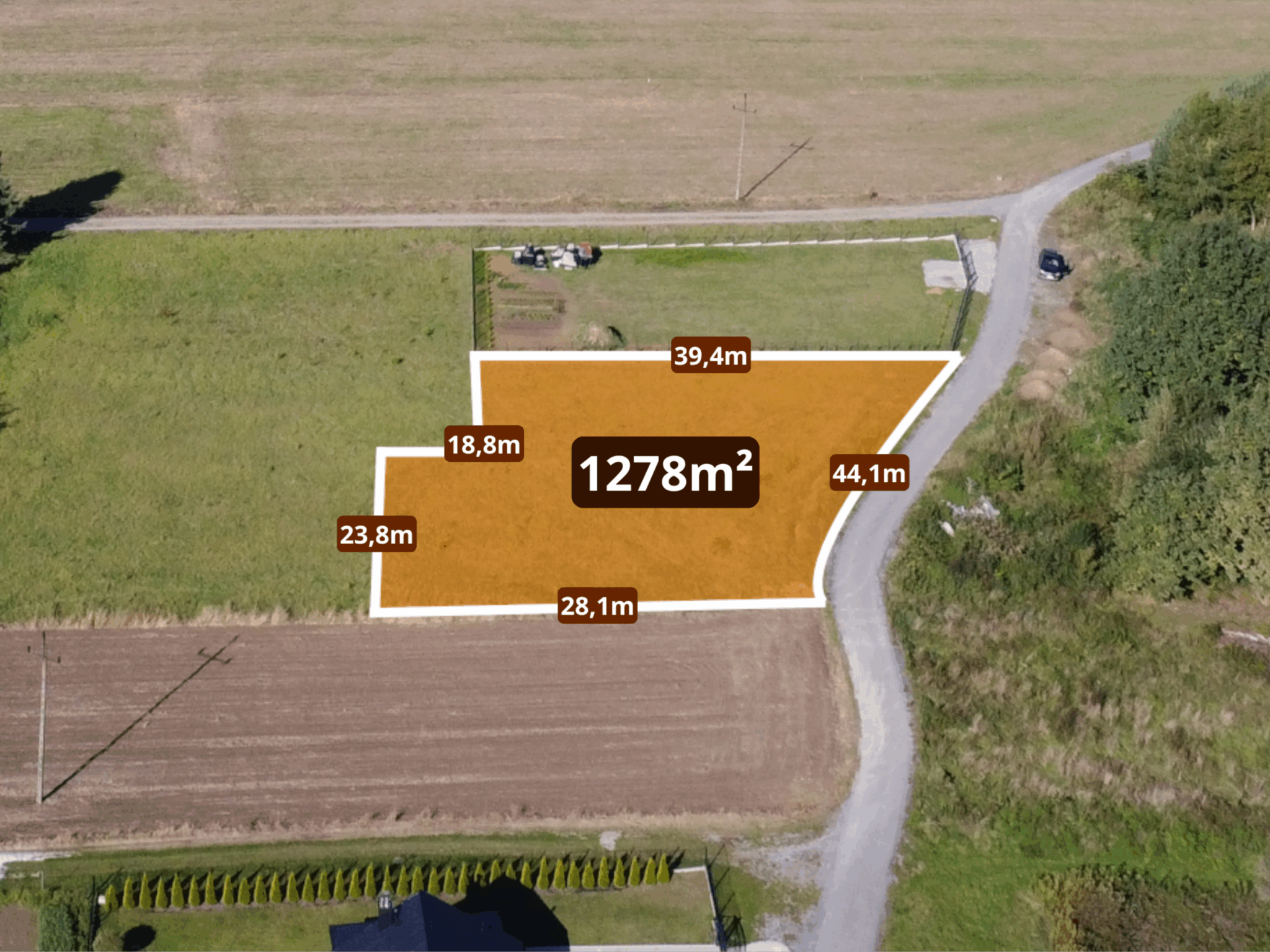 Działka z pozwoleniem na budowę – 1278m² | Podgrodzie (gm. Dębica)