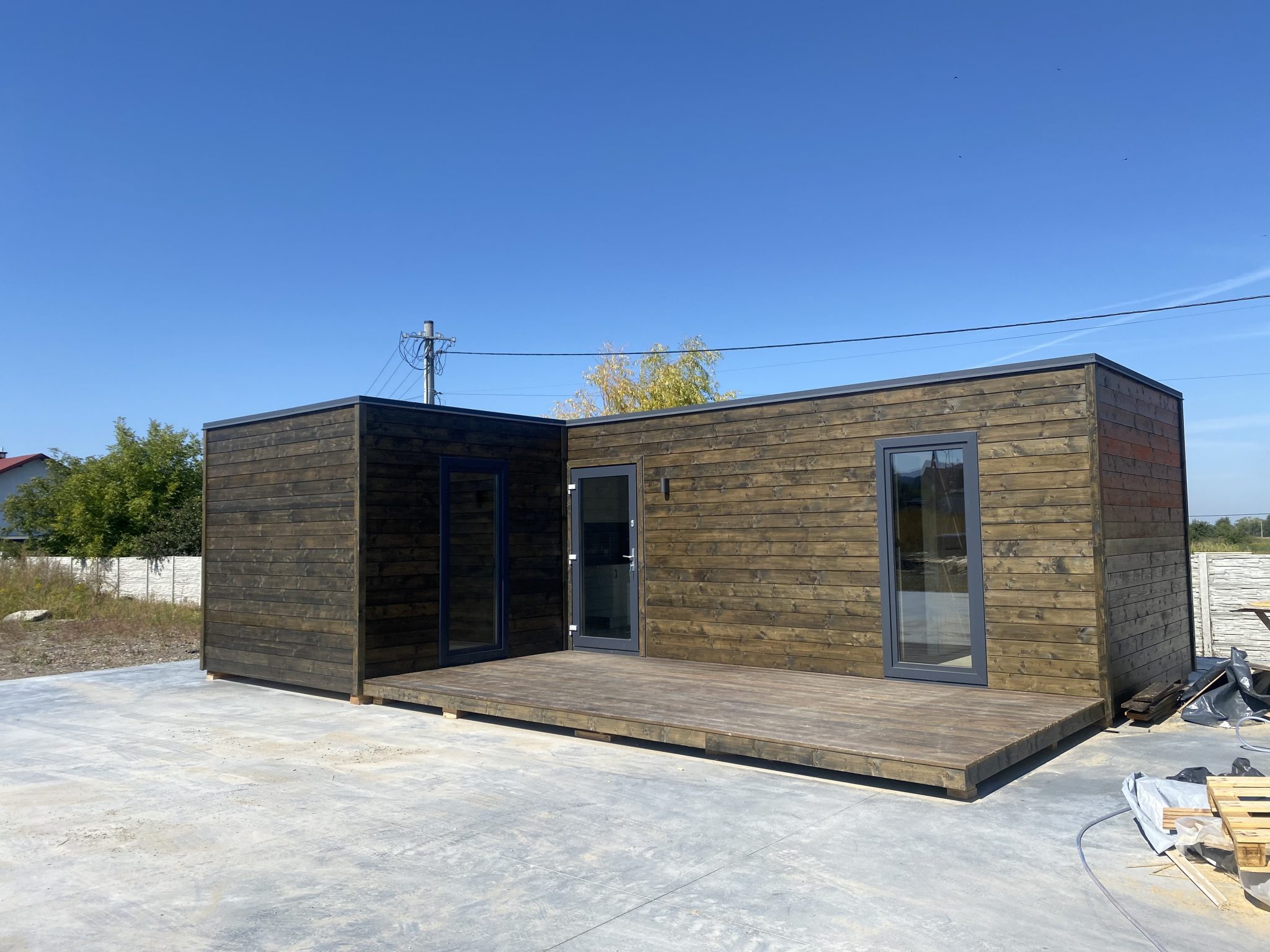 Skandynawskie domki drewniane GIRONA, całoroczne, 35 m2, umeblowane, wyposażone, wysoki standard